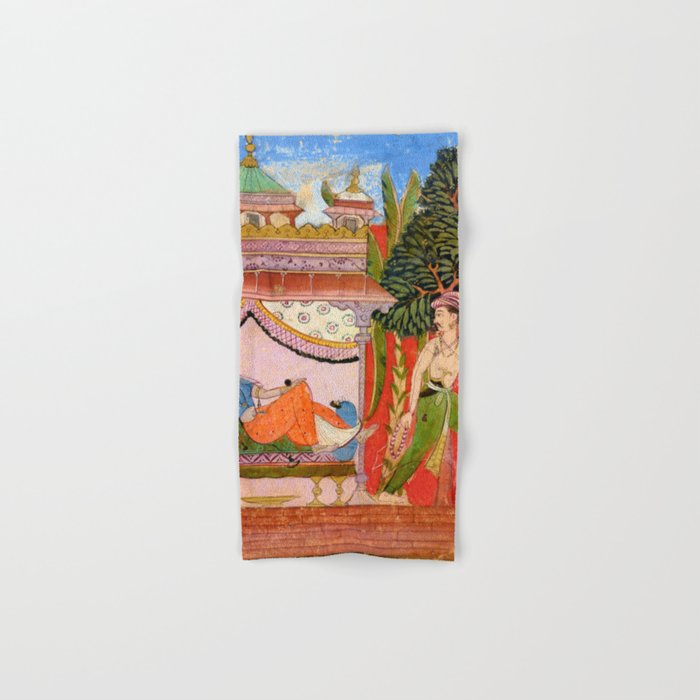 Lovers Indian Miniature Painted Illustration Bath Towel Gallery Image 1