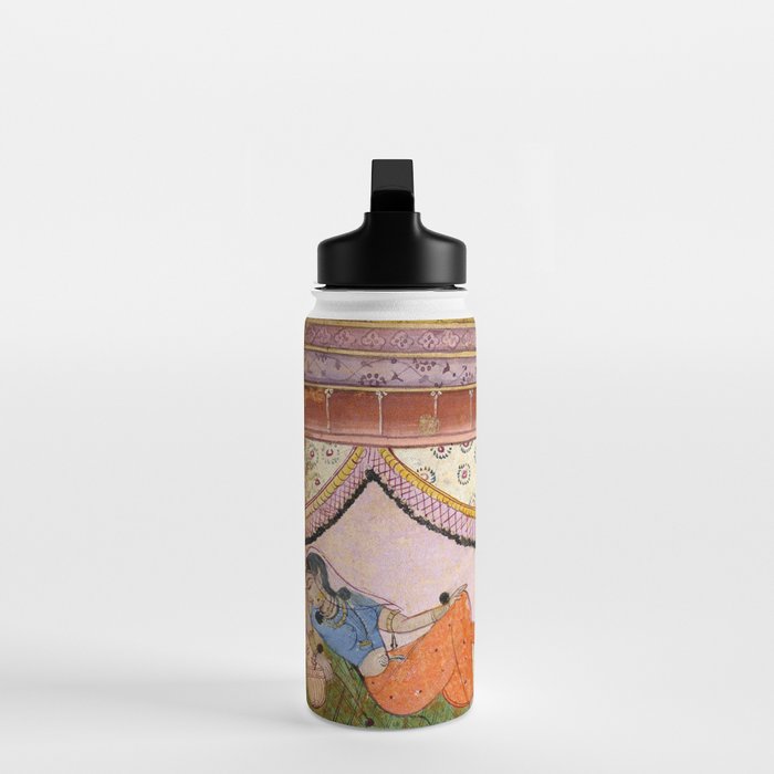 Lovers Indian Miniature Painted Illustration Water Bottle Gallery Image 3