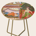 Lovers Indian Miniature Painted Illustration Side Table Gallery Image 2