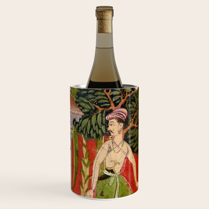 Lovers Indian Miniature Painted Illustration Wine Chiller Gallery Image 3