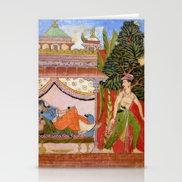 Lovers Indian Miniature Painted Illustration Stationery Card Gallery Image 2