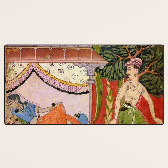 Lovers Indian Miniature Painted Illustration Desk Mat Gallery Image 3