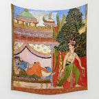 Lovers Indian Miniature Painted Illustration Wall Tapestry Gallery Image 4