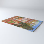 Lovers Indian Miniature Painted Illustration Rug Gallery Image 3