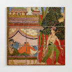Lovers Indian Miniature Painted Illustration Wood Wall Art Gallery Image 1