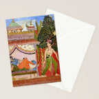 Lovers Indian Miniature Painted Illustration Stationery Card Gallery Image 2