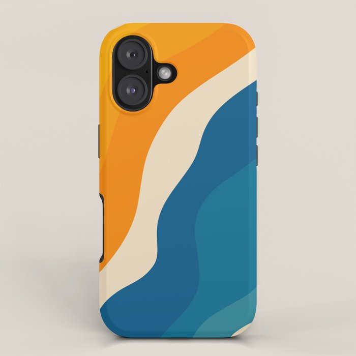 Minimalist abstract waves iPhone Case