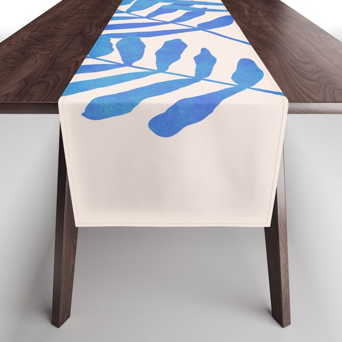 Blue Fern Leaf Table Runner Gallery Image 1