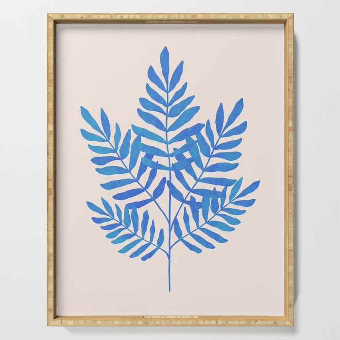 Blue Fern Leaf Serving Tray Gallery Image 1