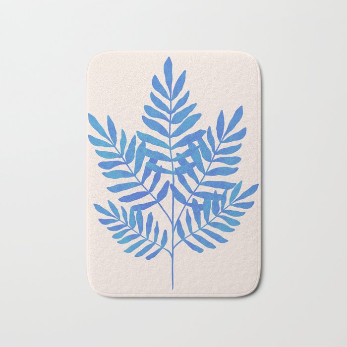 Blue Fern Leaf Bath Mat Gallery Image 1