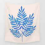 Blue Fern Leaf Wall Tapestry Gallery Image 4