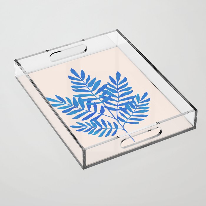 Blue Fern Leaf Acrylic Tray Gallery Image 1