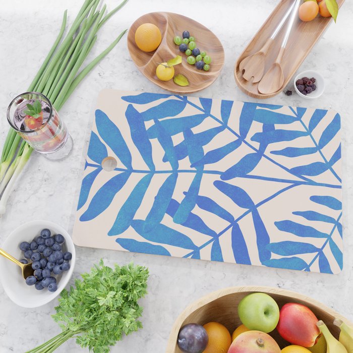 Blue Fern Leaf Cutting Board Gallery Image 2