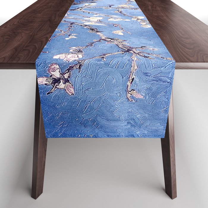 Vincent Van Gogh Almond BlossomS Blue Table Runner Gallery Image 1