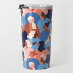 Female diverse faces of different ethnicity blue Travel Mug Gallery Image 3