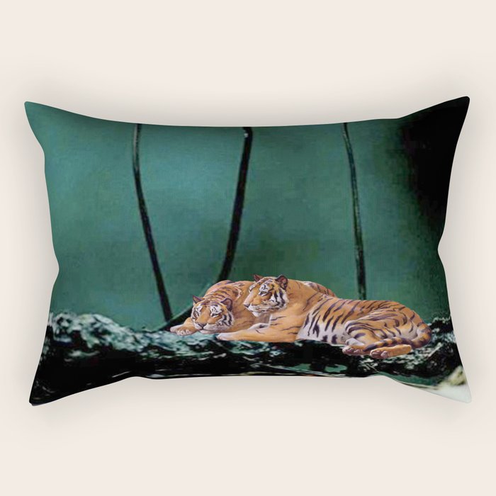 Resting Tigers Rectangular Pillow Gallery Image 2