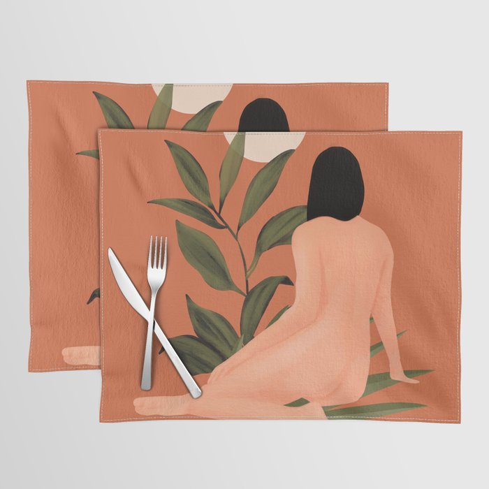 Minimal Abstract Art Nude Woman 7 Placemat Gallery Image 1