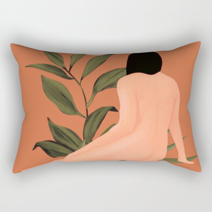 Minimal Abstract Art Nude Woman 7 Rectangular Pillow Gallery Image 2