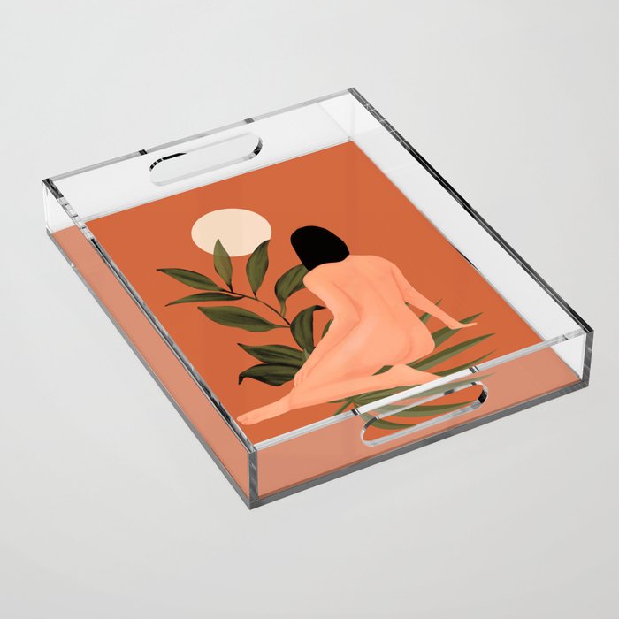 Minimal Abstract Art Nude Woman 7 Acrylic Tray Gallery Image 1