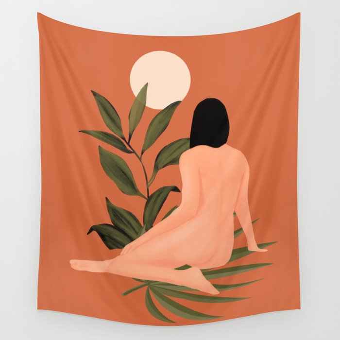 Minimal Abstract Art Nude Woman 7 Wall Tapestry Gallery Image 4