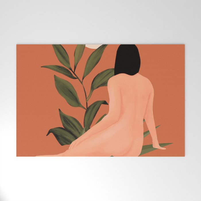 Minimal Abstract Art Nude Woman 7 Welcome Mat Gallery Image 1