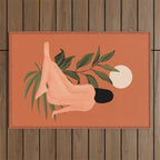 Minimal Abstract Art Nude Woman 7 Outdoor Rug Gallery Image 1