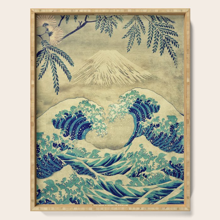 The Great Blue Embrace at Yama Serving Tray Gallery Image 1