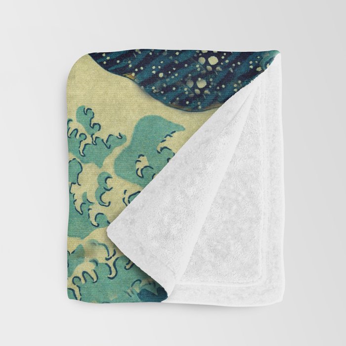 The Great Blue Embrace at Yama Throw Blanket Gallery Image 3