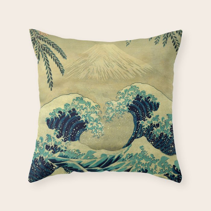 The Great Blue Embrace at Yama Throw Pillow Gallery Image 6