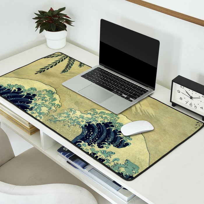 The Great Blue Embrace at Yama Desk Mat Gallery Image 2