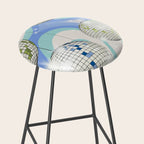 Groovy Party disco ball blue Stool Gallery Image 2