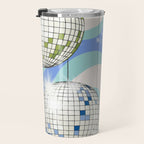 Groovy Party disco ball blue Travel Mug Gallery Image 3