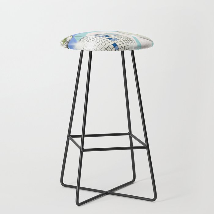 Groovy Party disco ball blue Stool Gallery Image 1
