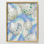 Groovy Party disco ball blue Serving Tray Gallery Image 1
