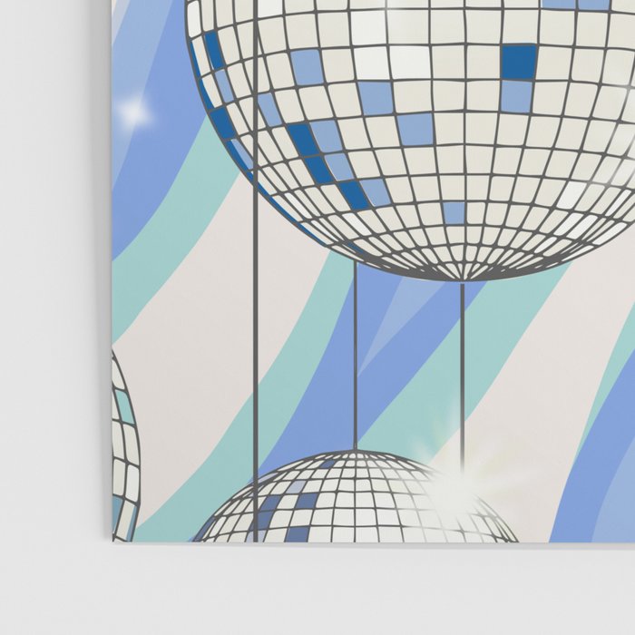 Groovy Party disco ball blue Poster Gallery Image 3
