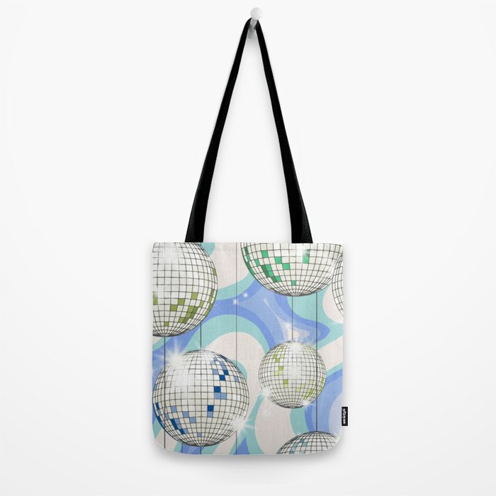 Groovy Party disco ball blue Tote Bag Gallery Image 2