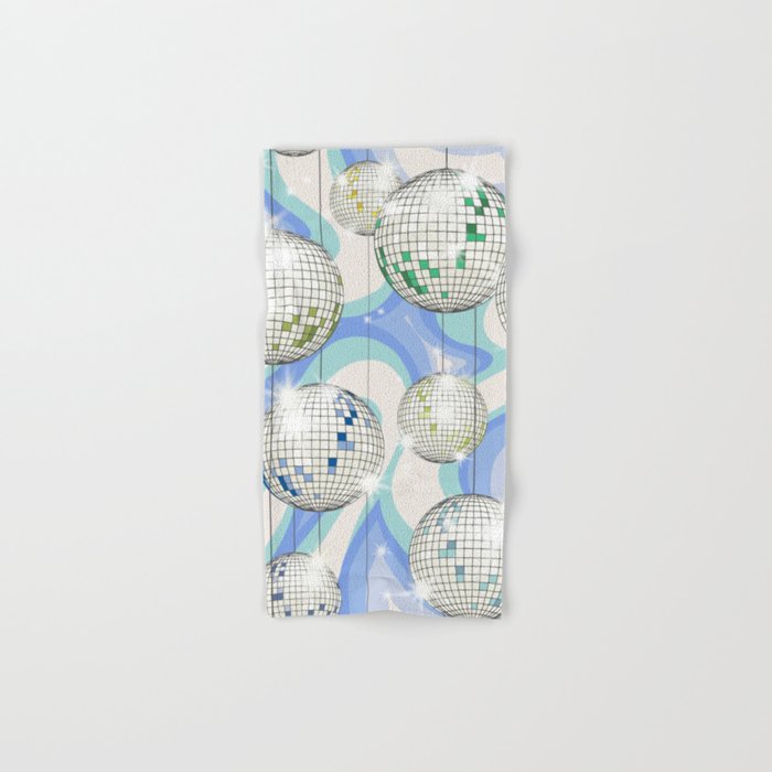 Groovy Party disco ball blue Bath Towel Gallery Image 1