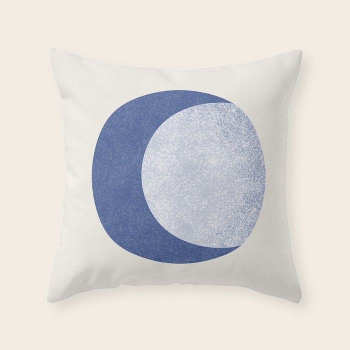 Moon Crescent - Blue Throw Pillow Gallery Image 6