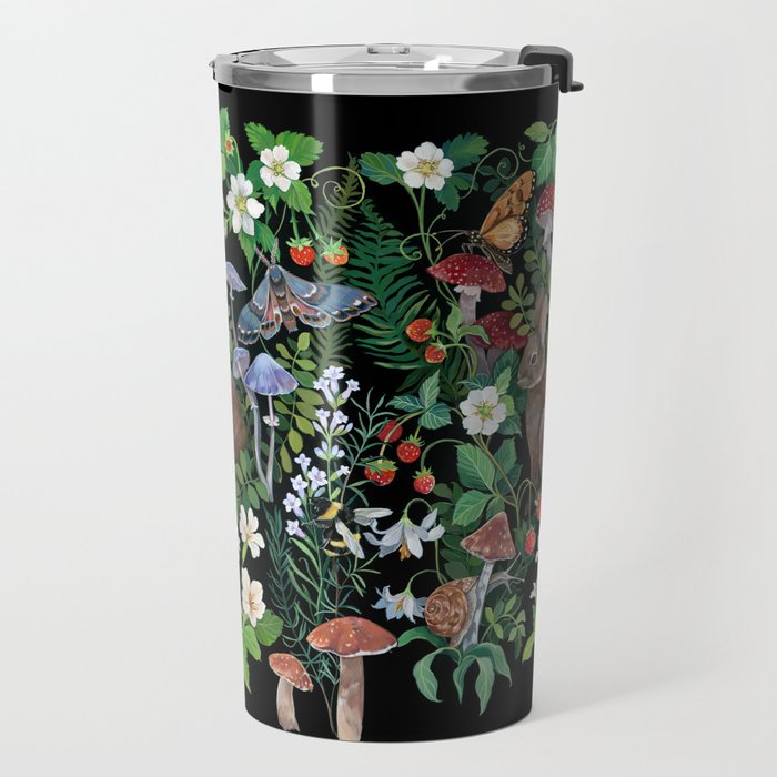 Rabbit and Strawberry Garden Travel Mug Gallery Image 2