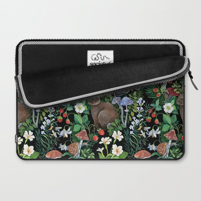 Rabbit and Strawberry Garden Laptop Sleeve Gallery Image 2