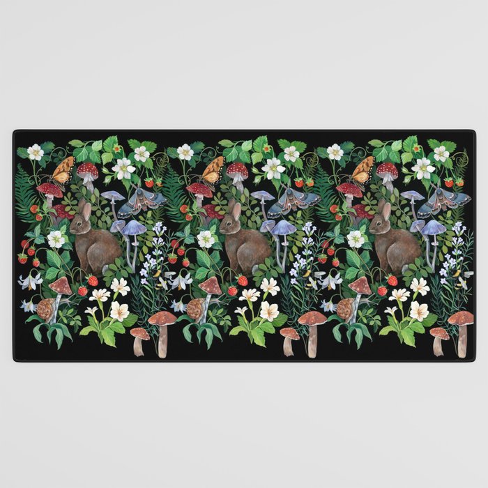 Rabbit and Strawberry Garden Desk Mat Gallery Image 3