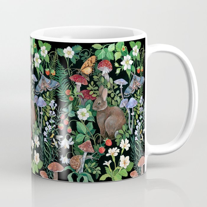Rabbit and Strawberry Garden Coffee Mug Gallery Image 1