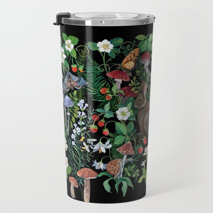 Rabbit and Strawberry Garden Travel Mug Gallery Image 3