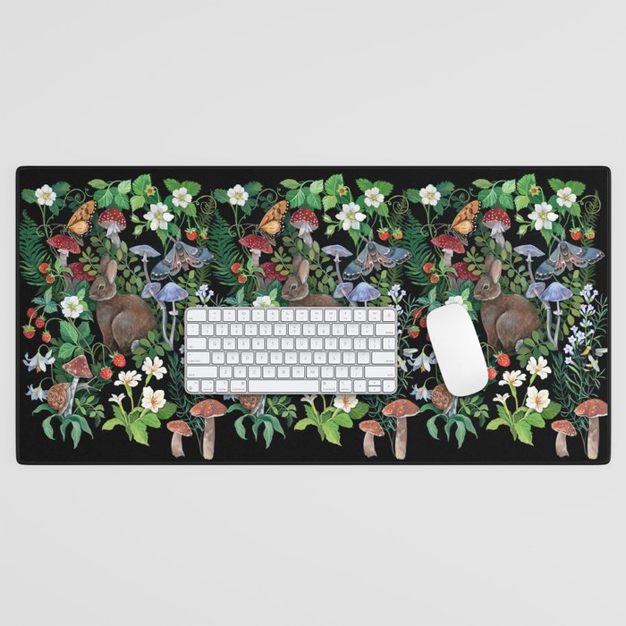 Rabbit and Strawberry Garden Desk Mat Gallery Image 1