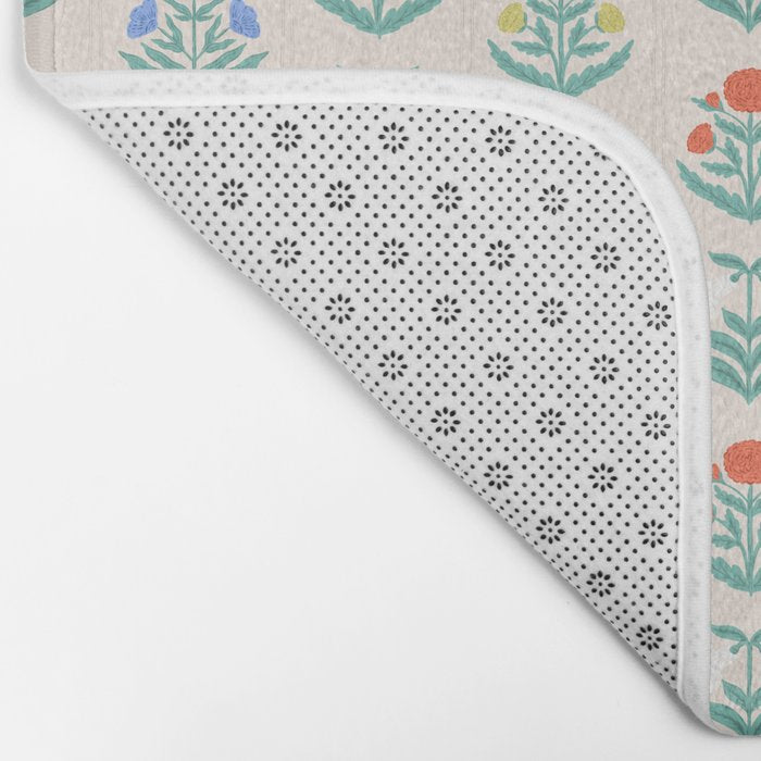 Block Print Flowers in Primary Bath Mat Gallery Image 2