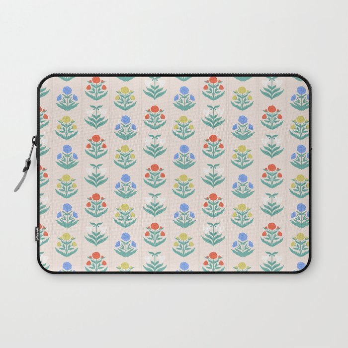 Block Print Flowers in Primary Laptop Sleeve Gallery Image 1