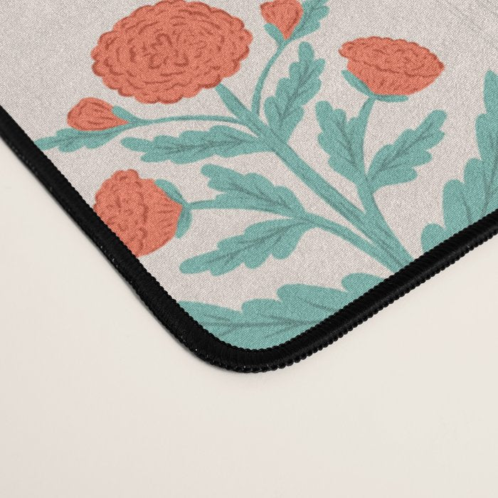 Block Print Flowers in Primary Desk Mat Gallery Image 4