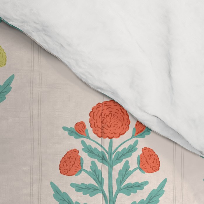 Block Print Flowers in Primary Comforter Gallery Image 4