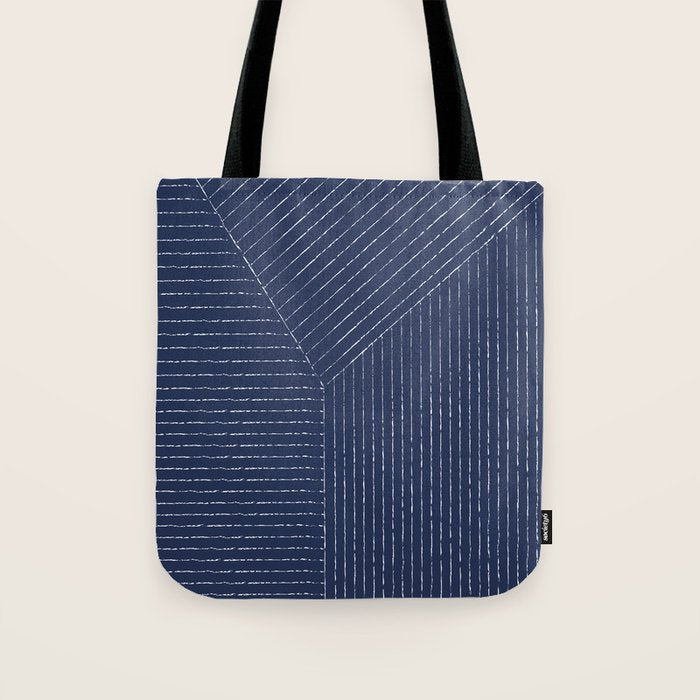 Lines (Navy) Tote Bag Gallery Image 1