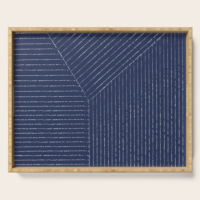 Lines (Navy) Serving Tray Gallery Image 1
